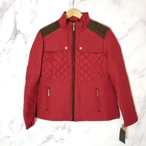 WEATHERPROOF Quilted Red Jacket, Spring/Fall, Cold weather, Size Large - Picture 2 of 7